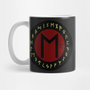 Red Ehwaz Futhark Rune Symbol Mug